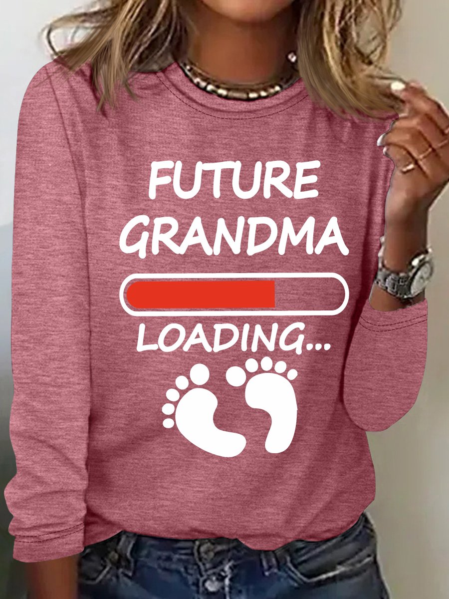 Future Grandma Loading Casual Long Sleeve Shirt