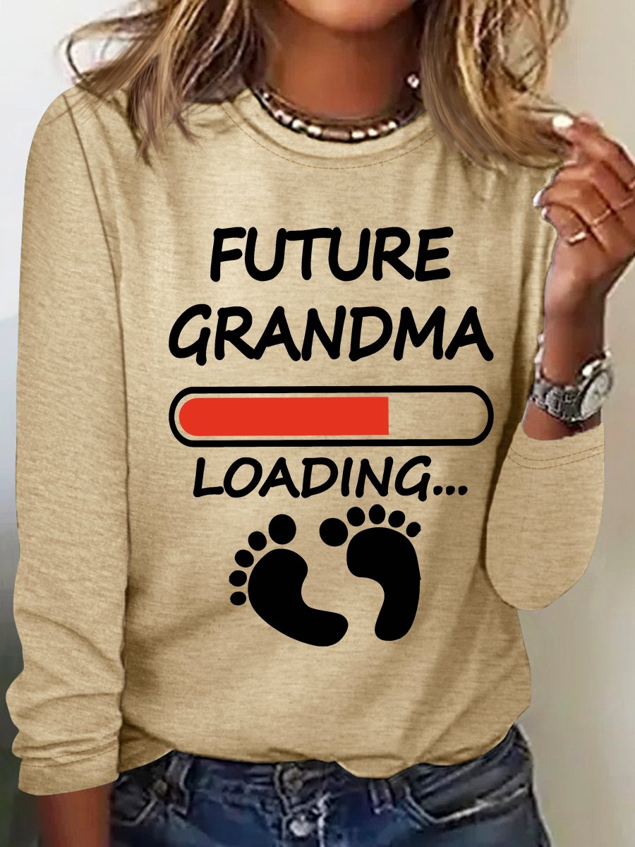 Future Grandma Loading Casual Long Sleeve Shirt