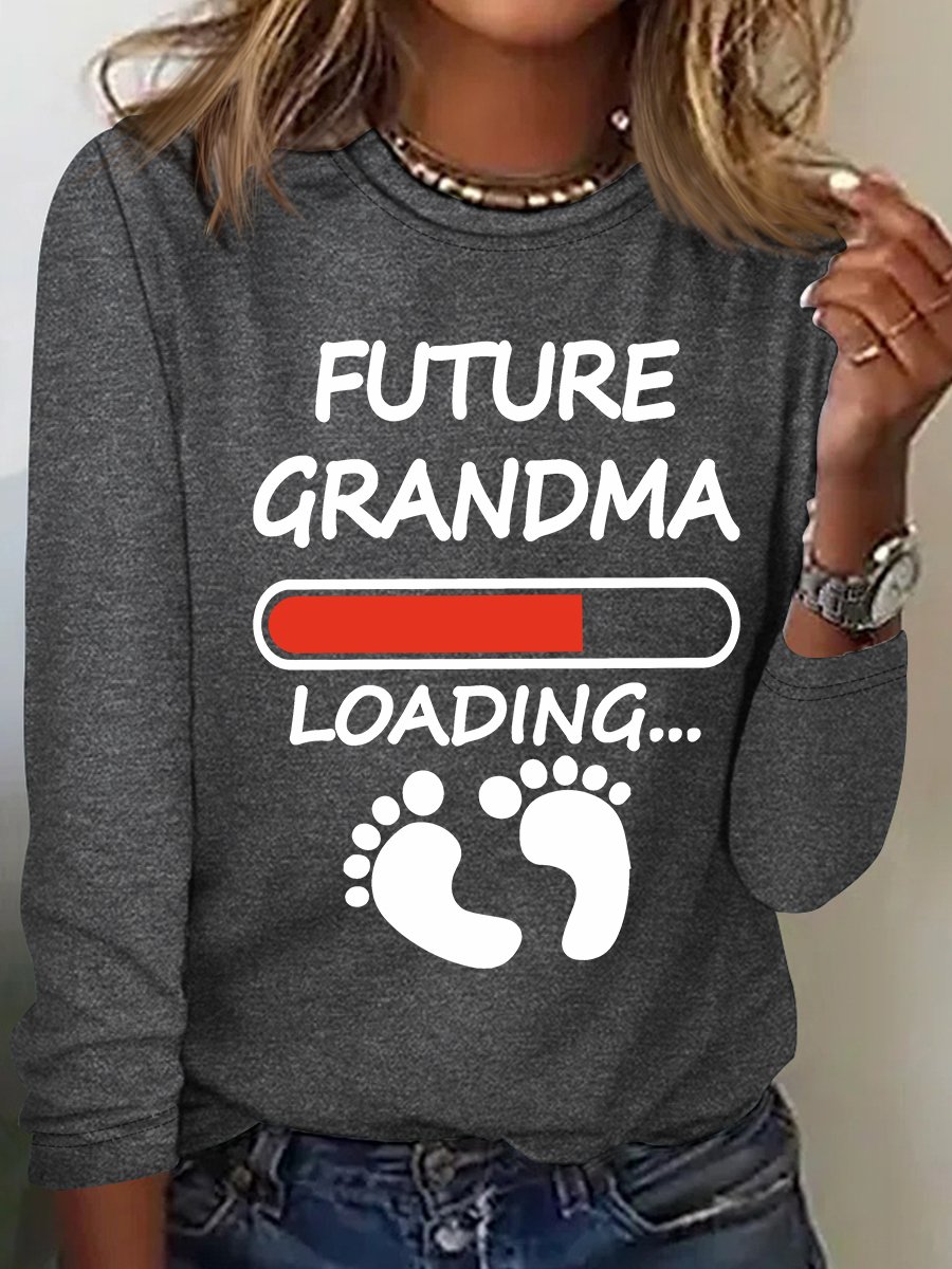 Future Grandma Loading Casual Long Sleeve Shirt