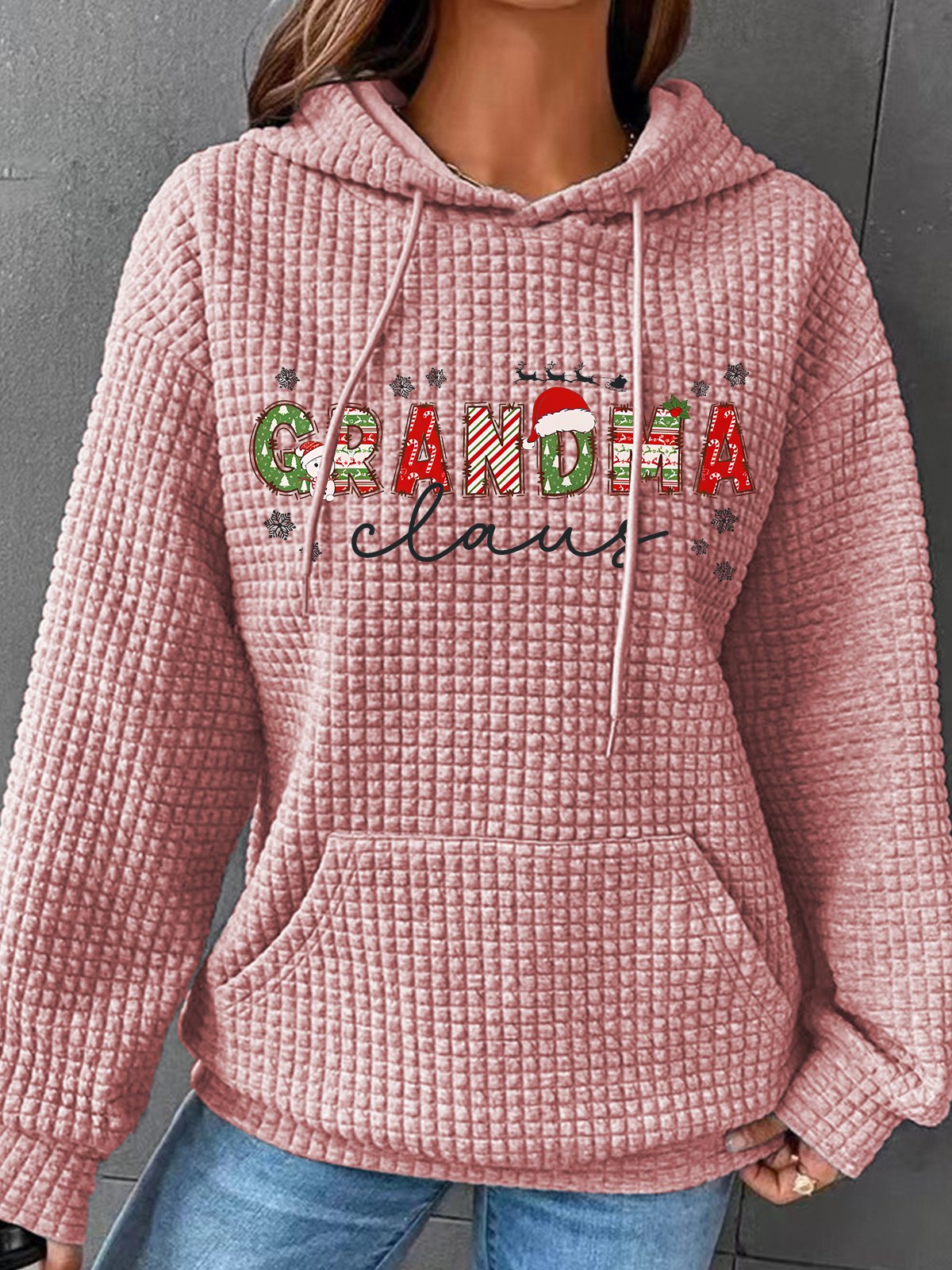 Christmas Grandma Simple Loose Hoodie