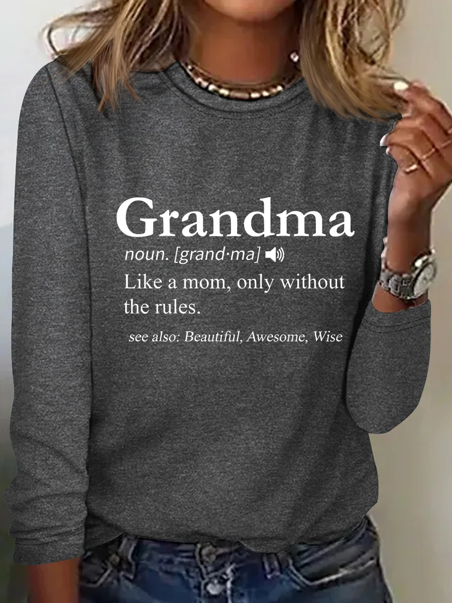 Grandma Definition Casual Long Sleeve Shirt