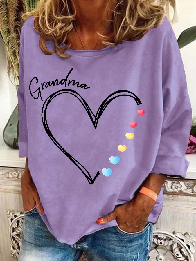 Grandma Heart Casual Sweatshirt