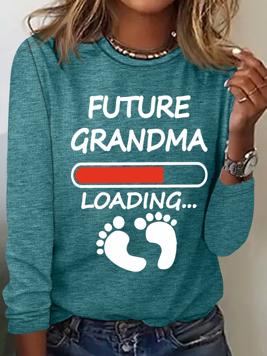 Future Grandma Loading Casual Long Sleeve Shirt