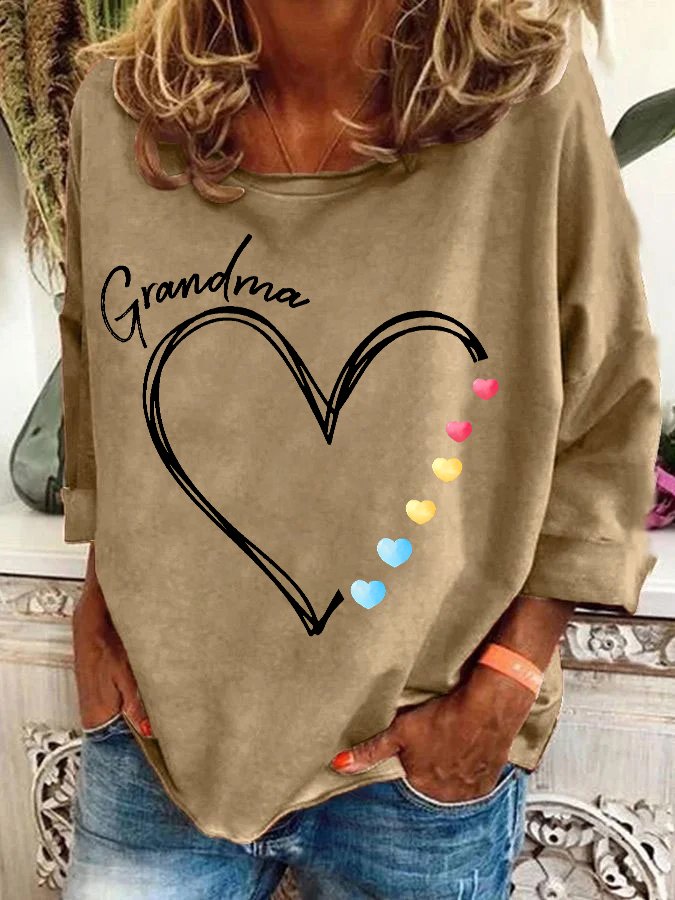 Grandma Heart Casual Sweatshirt