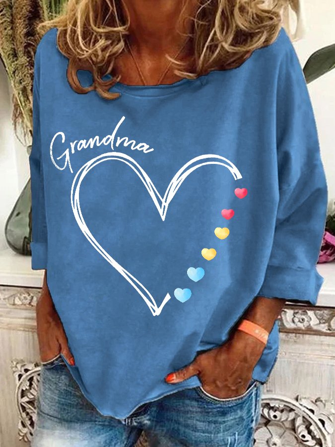 Grandma Heart Casual Sweatshirt