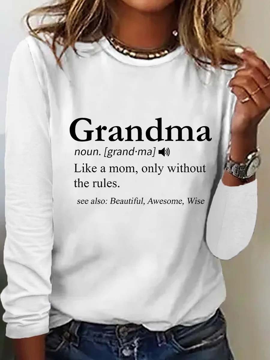 Grandma Definition Casual Long Sleeve Shirt