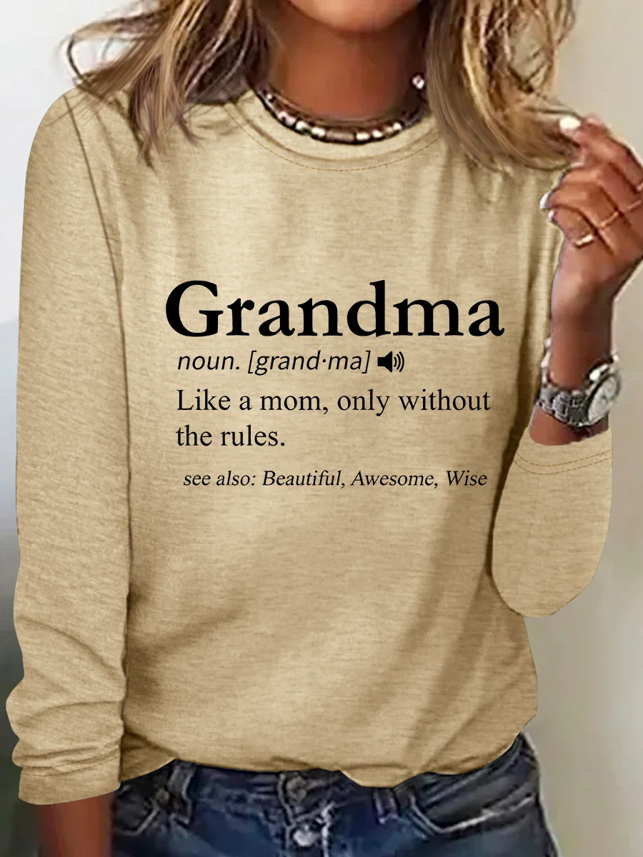 Grandma Definition Casual Long Sleeve Shirt