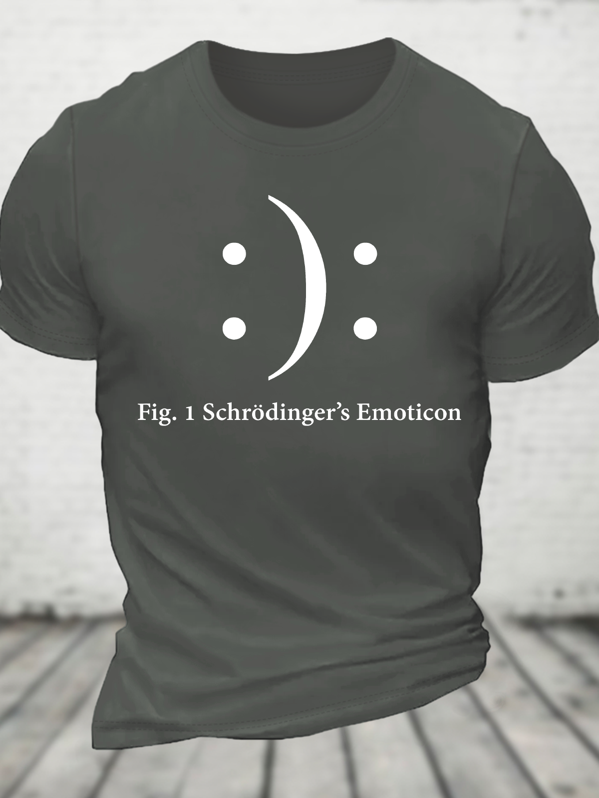 Schrodinger's Emoticon Cotton T-Shirt