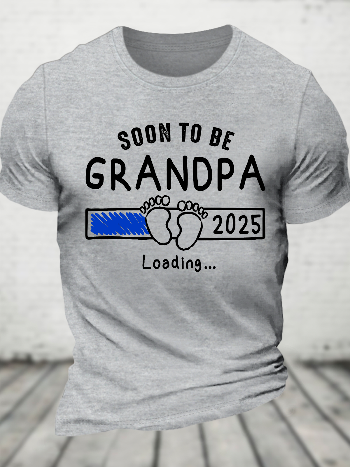 Soon To Be Grandpa 2025 Loading Cotton T-Shirt