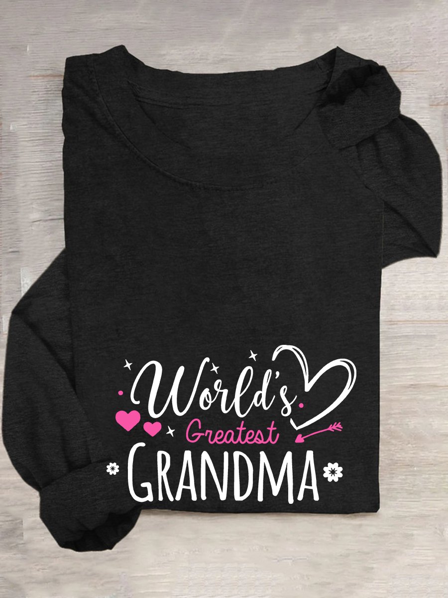 Worlds Greatest Grandma Casual Long Sleeve Shirt