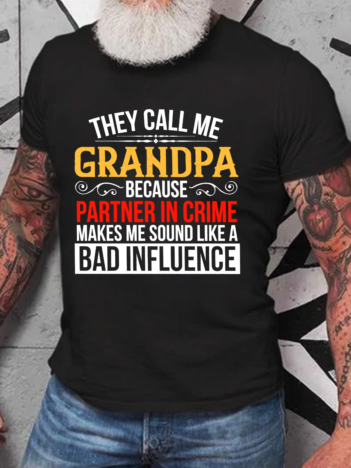 Grandpa Partner In Crime Cotton T-Shirt