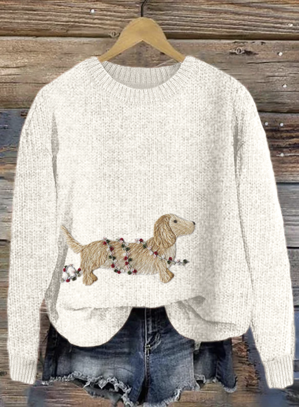 Christmas pet dog knitted round neck sweater