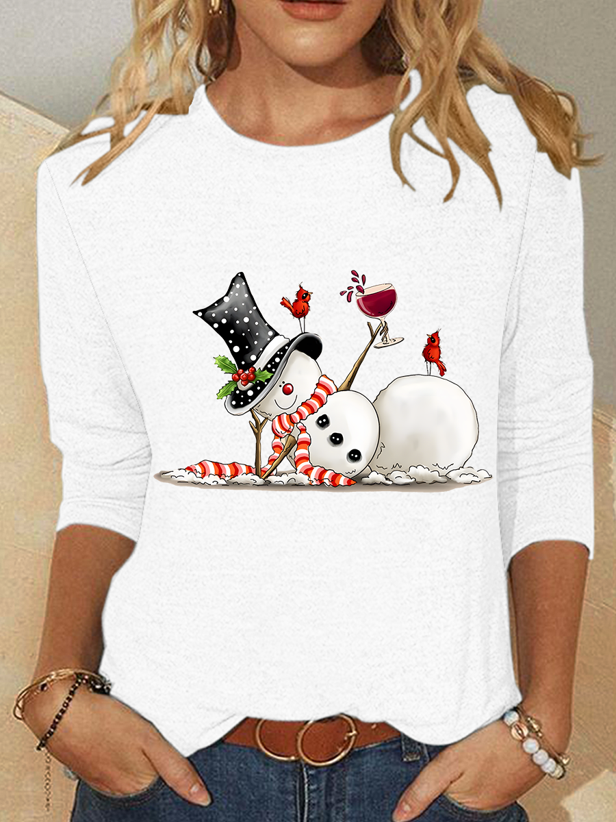 Christmas Wine Funny Long sleeve Shirt