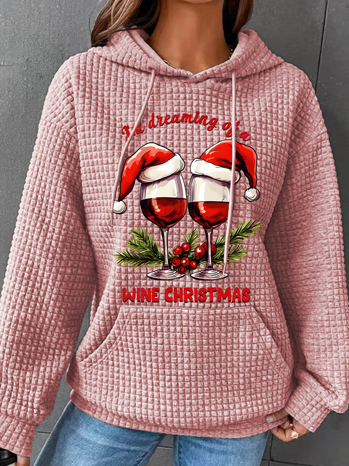 Christmas Wine Party  Santa Hat Sweatshirt