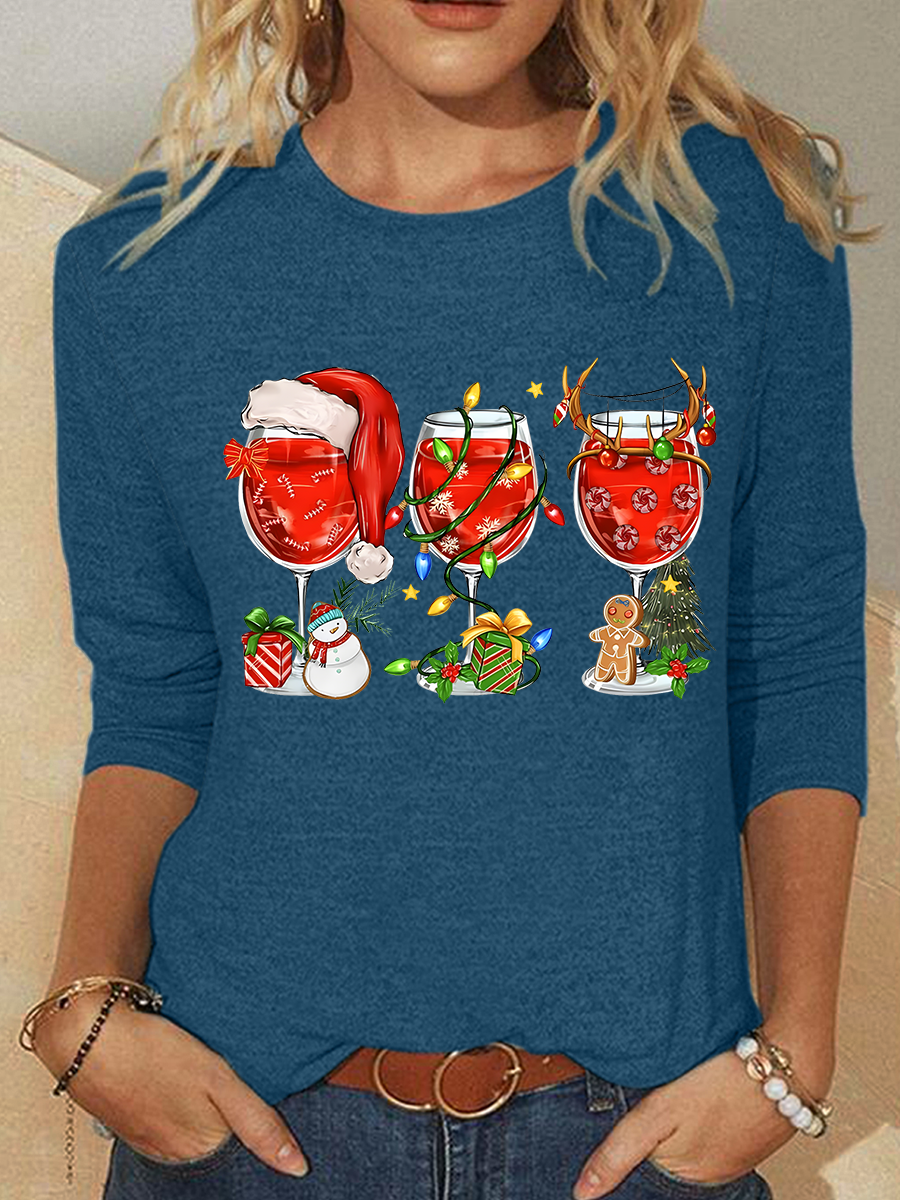 Christmas Wine Long sleeve Shirt