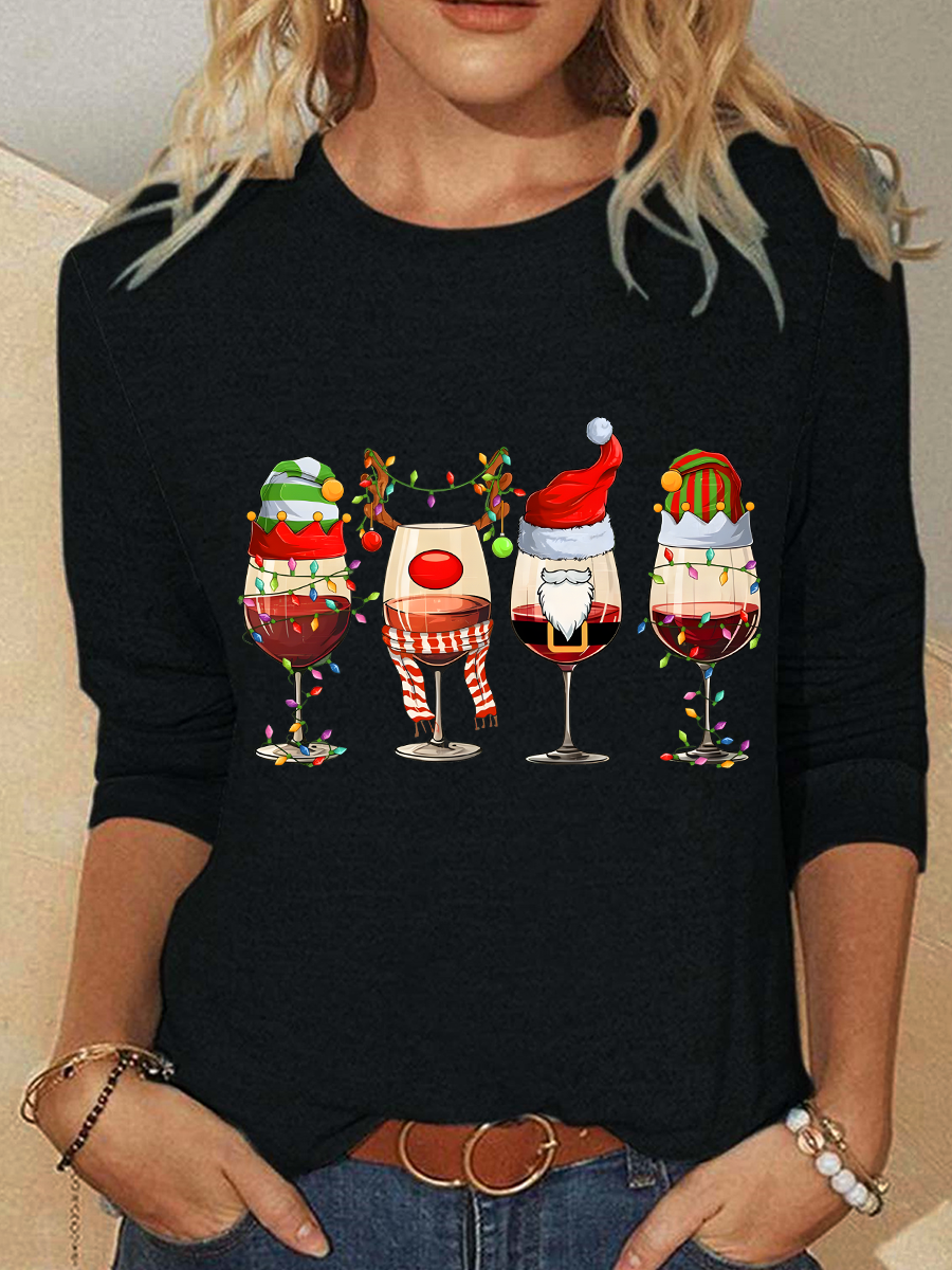 Christmas Wine Lover Long sleeve Shirt