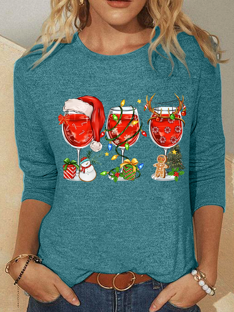 Christmas Wine Long sleeve Shirt