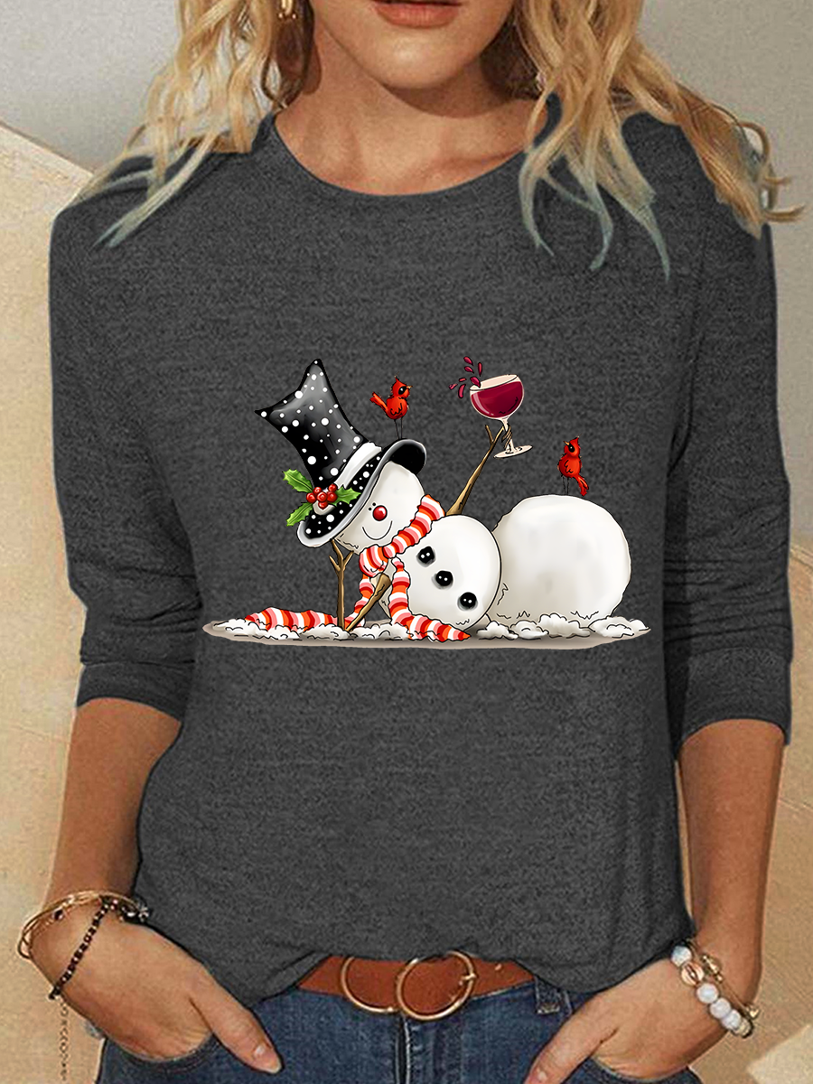 Christmas Wine Funny Long sleeve Shirt