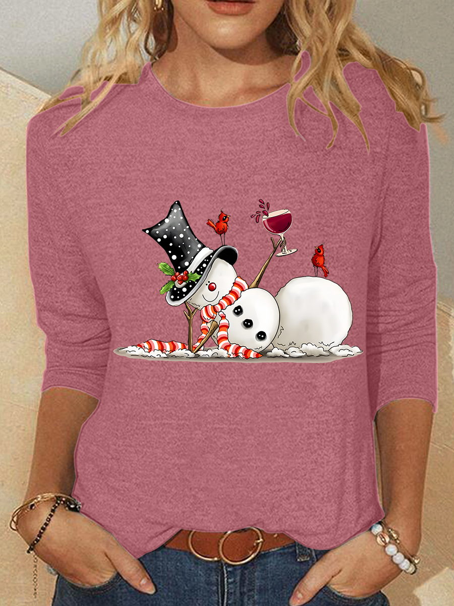 Christmas Wine Funny Long sleeve Shirt