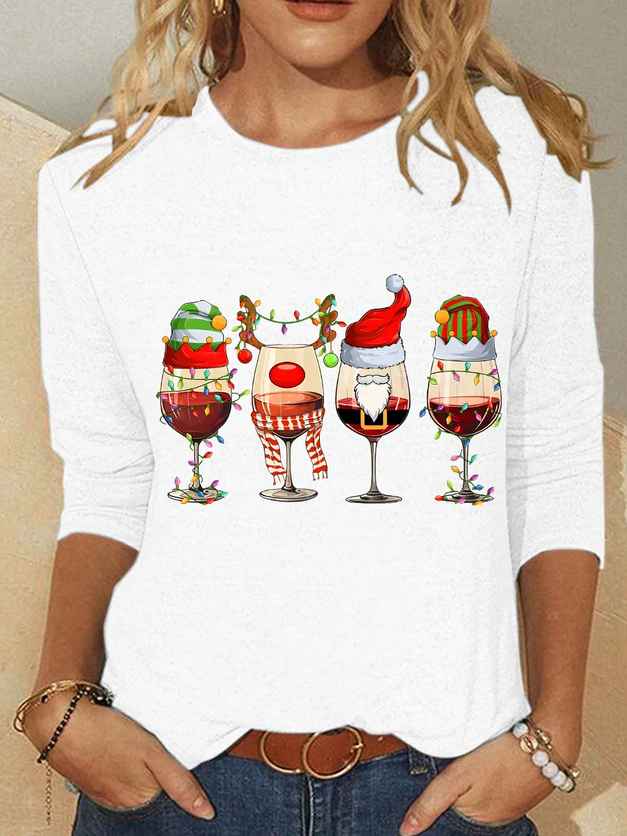 Christmas Wine Lover Long sleeve Shirt