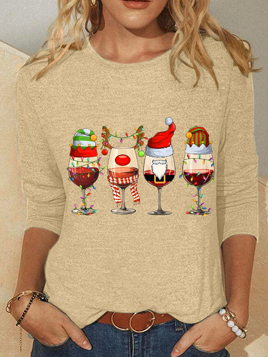 Christmas Wine Lover Long sleeve Shirt