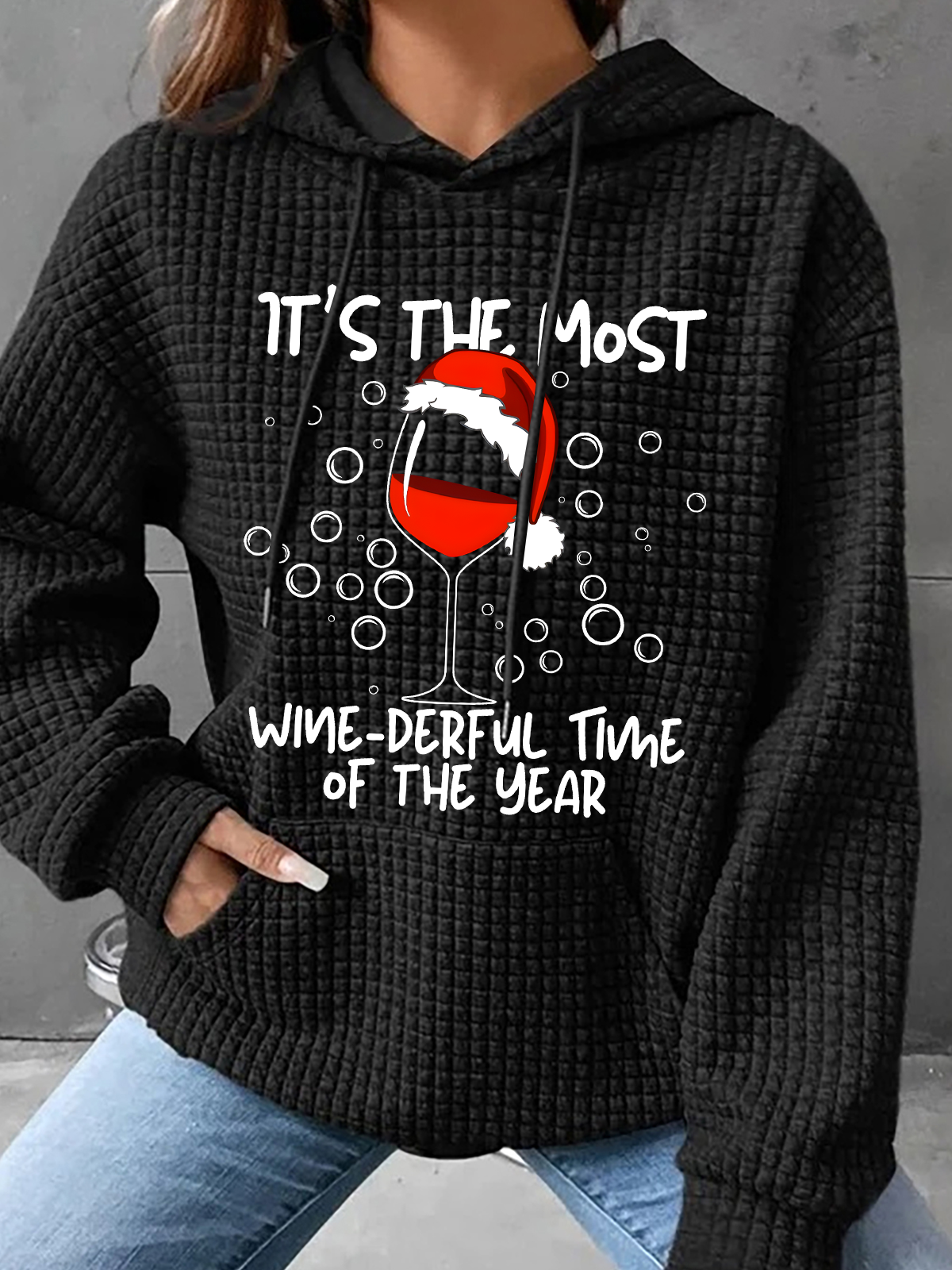 Wine Themed Christmas Sweatshirt