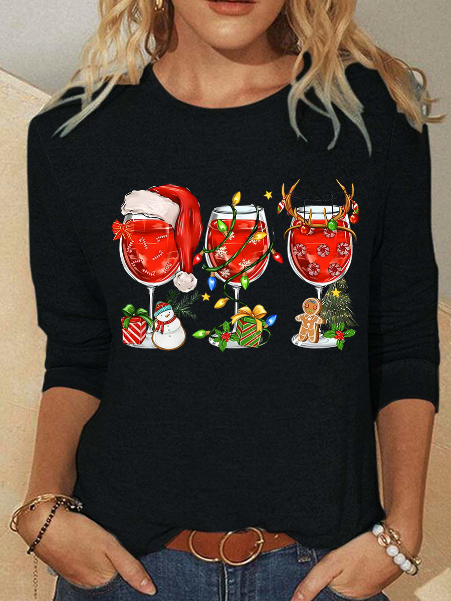 Christmas Wine Long sleeve Shirt