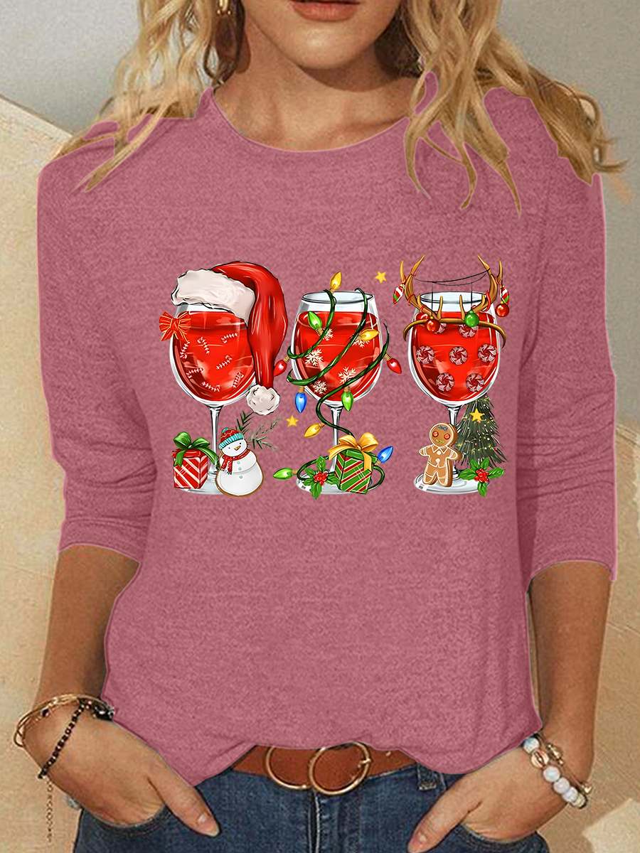 Christmas Wine Long sleeve Shirt