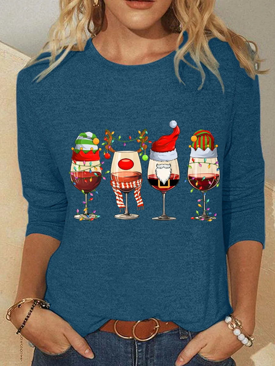 Christmas Wine Lover Long sleeve Shirt