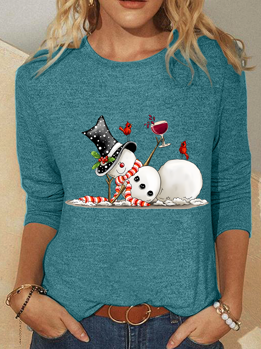 Christmas Wine Funny Long sleeve Shirt