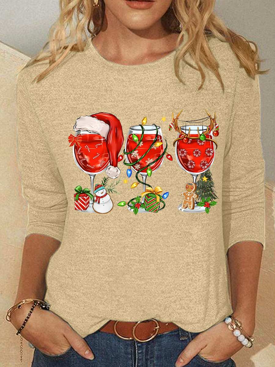 Christmas Wine Long sleeve Shirt