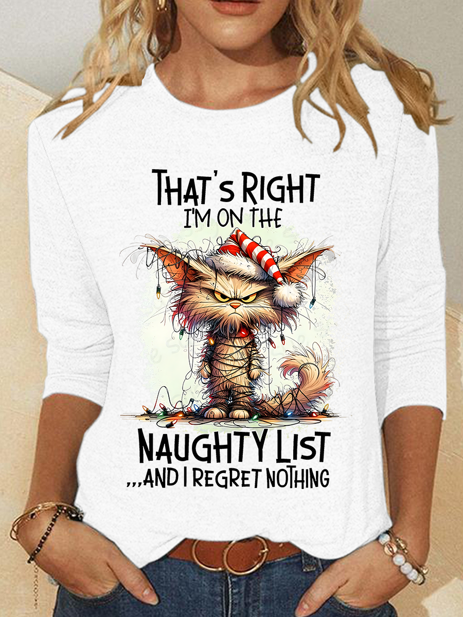 That's Right I'm On The Naughty List Casual Long Sleeve Shirt