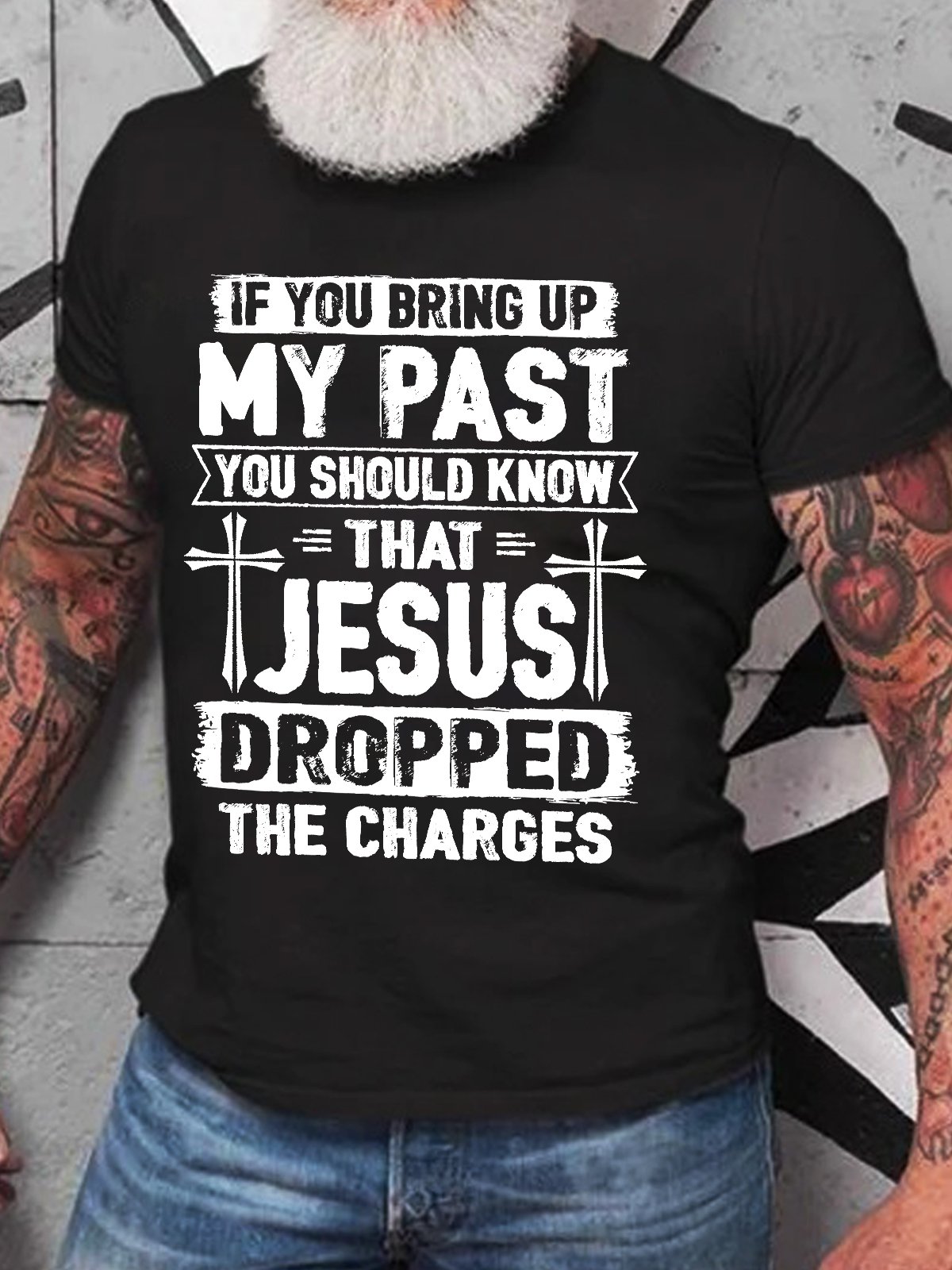 Funny Saying Shirt Jesus Dropped The Charges Cotton T-shirt