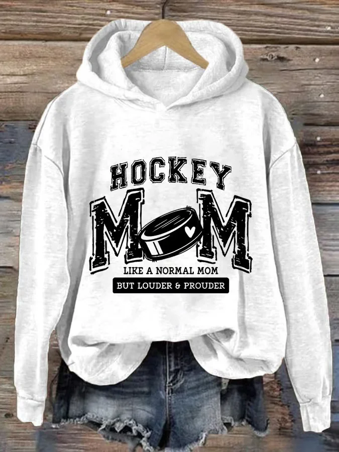 Women's Hockey Mom Print Casual Sweatshirt Hoodie