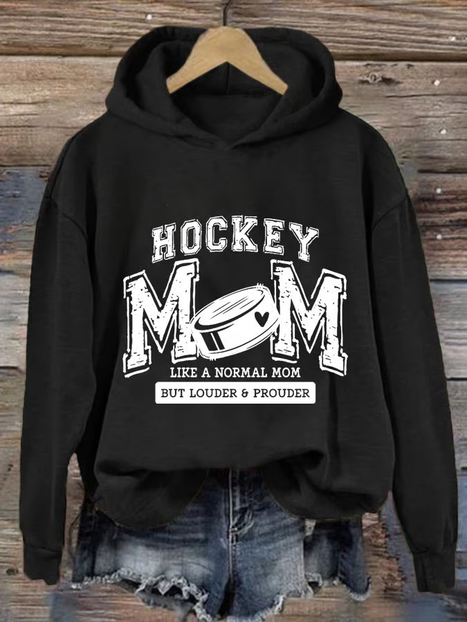 Women's Hockey Mom Print Casual Sweatshirt Hoodie