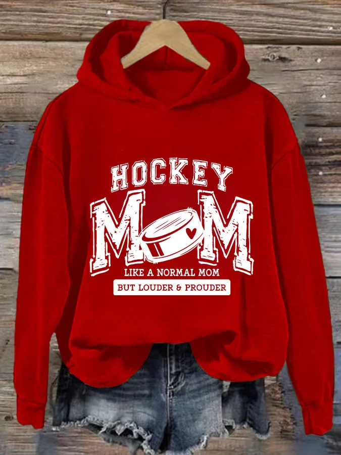 Women's Hockey Mom Print Casual Sweatshirt Hoodie