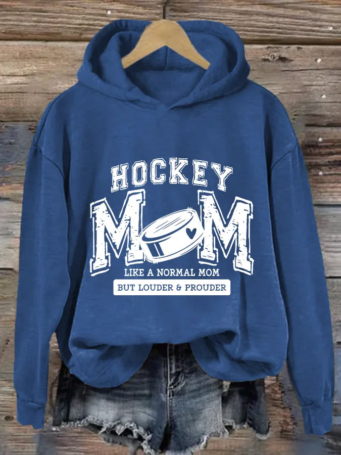 Women's Hockey Mom Print Casual Sweatshirt Hoodie