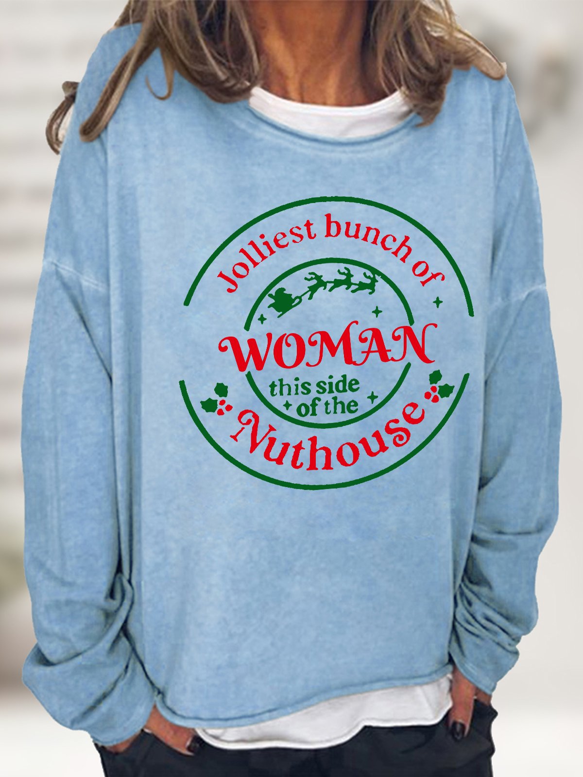 Jolliest Bunch of Woman Christmas Casual Sweatshirt