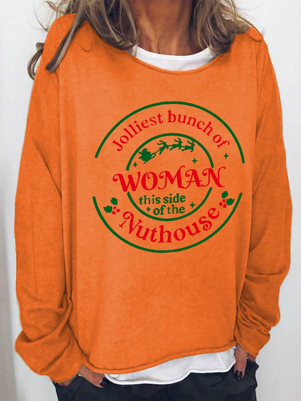 Jolliest Bunch of Woman Christmas Casual Sweatshirt