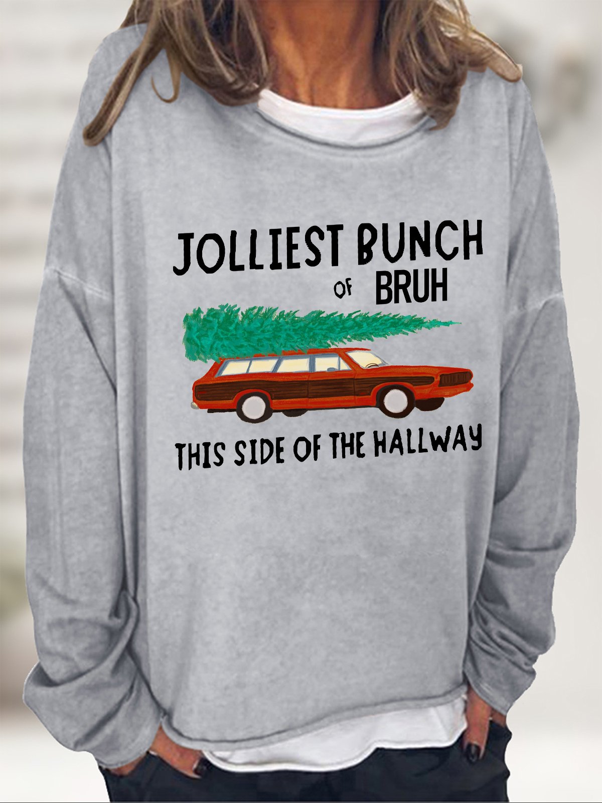 Jolliest Bunch Of Bruh Christmas Casual Sweatshirt