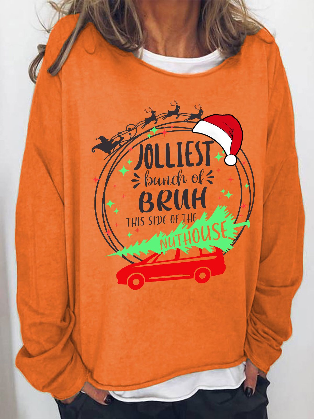 Jolliest Bunch of Bruh Christmas Casual Sweatshirt