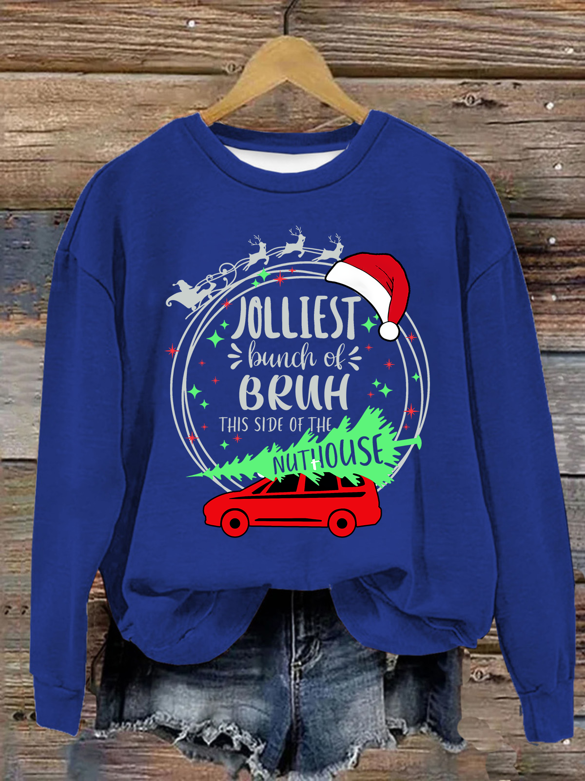 Jolliest Bunch Of Bruh Casual Loose Christmas Sweatshirt