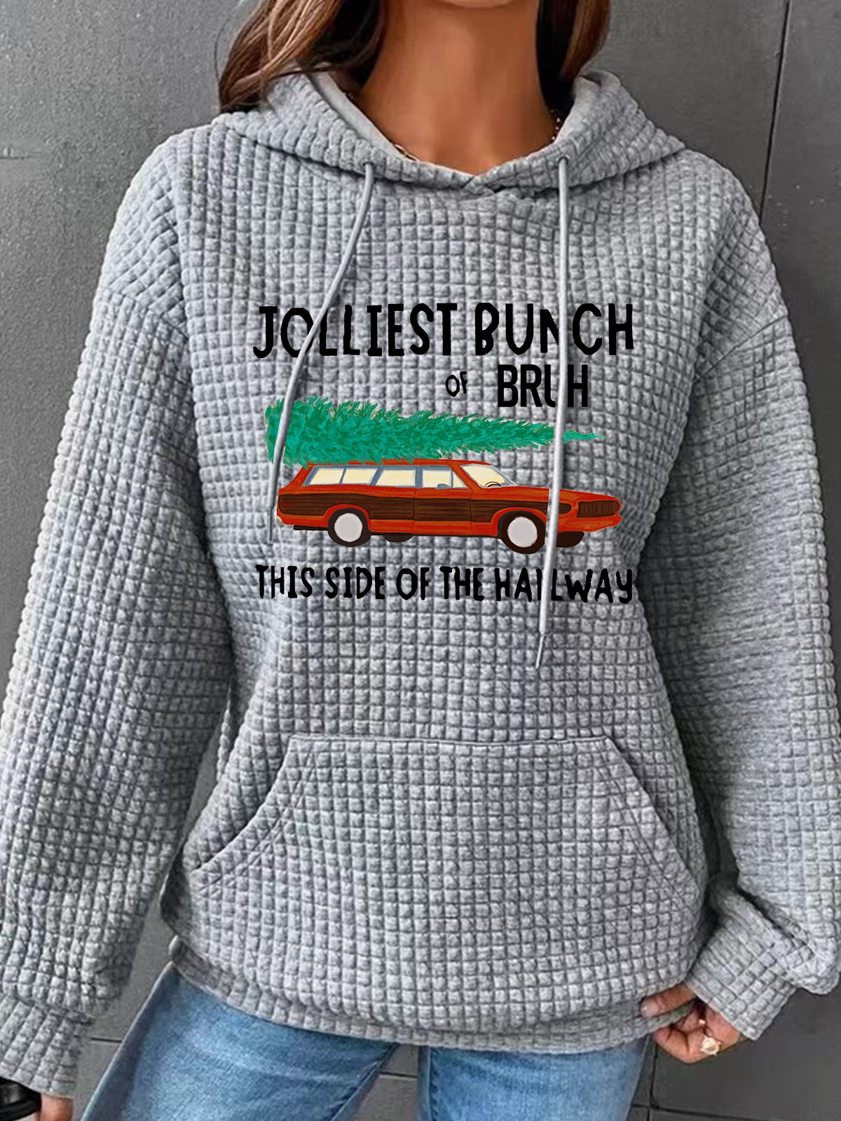 Jolliest Bunch Of Bruh Christmas Simple Loose Hoodie