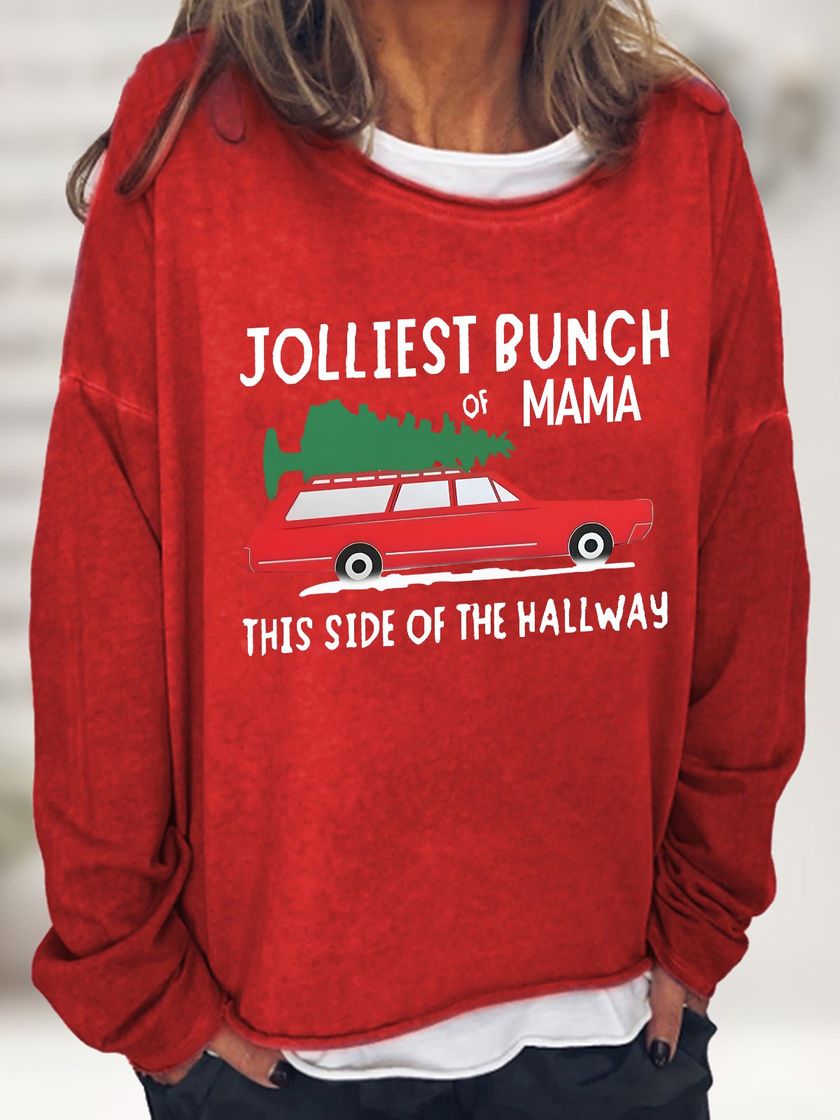 Jolliest Bunch Of  Mama Christmas Casual Sweatshirt