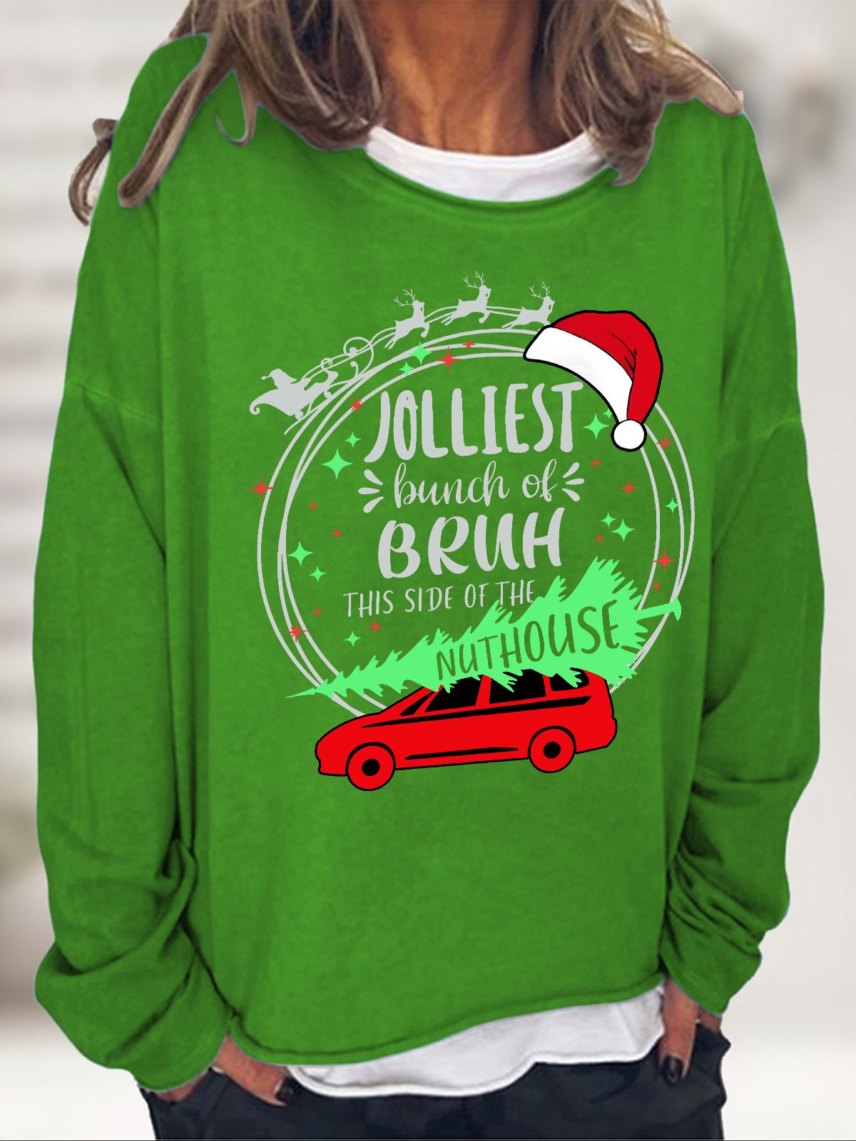 Jolliest Bunch of Bruh Christmas Casual Sweatshirt