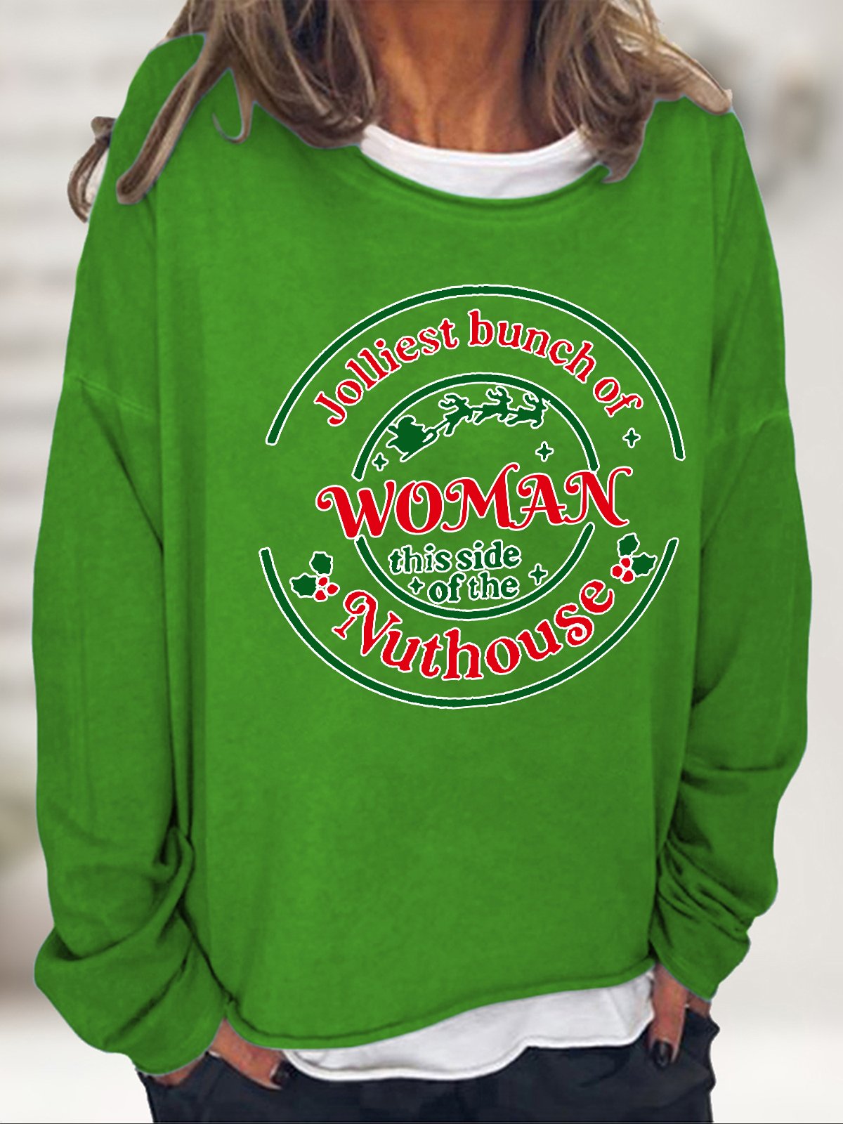 Jolliest Bunch of Woman Christmas Casual Sweatshirt