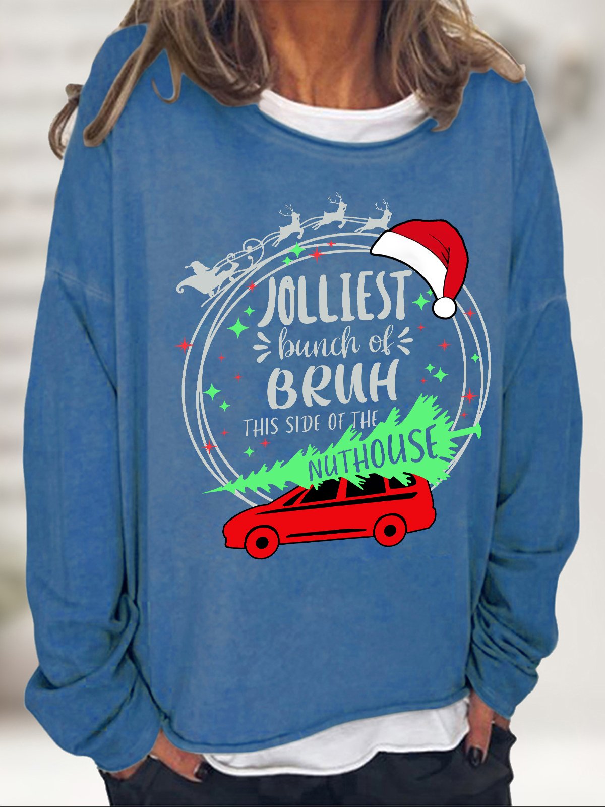 Jolliest Bunch of Bruh Christmas Casual Sweatshirt