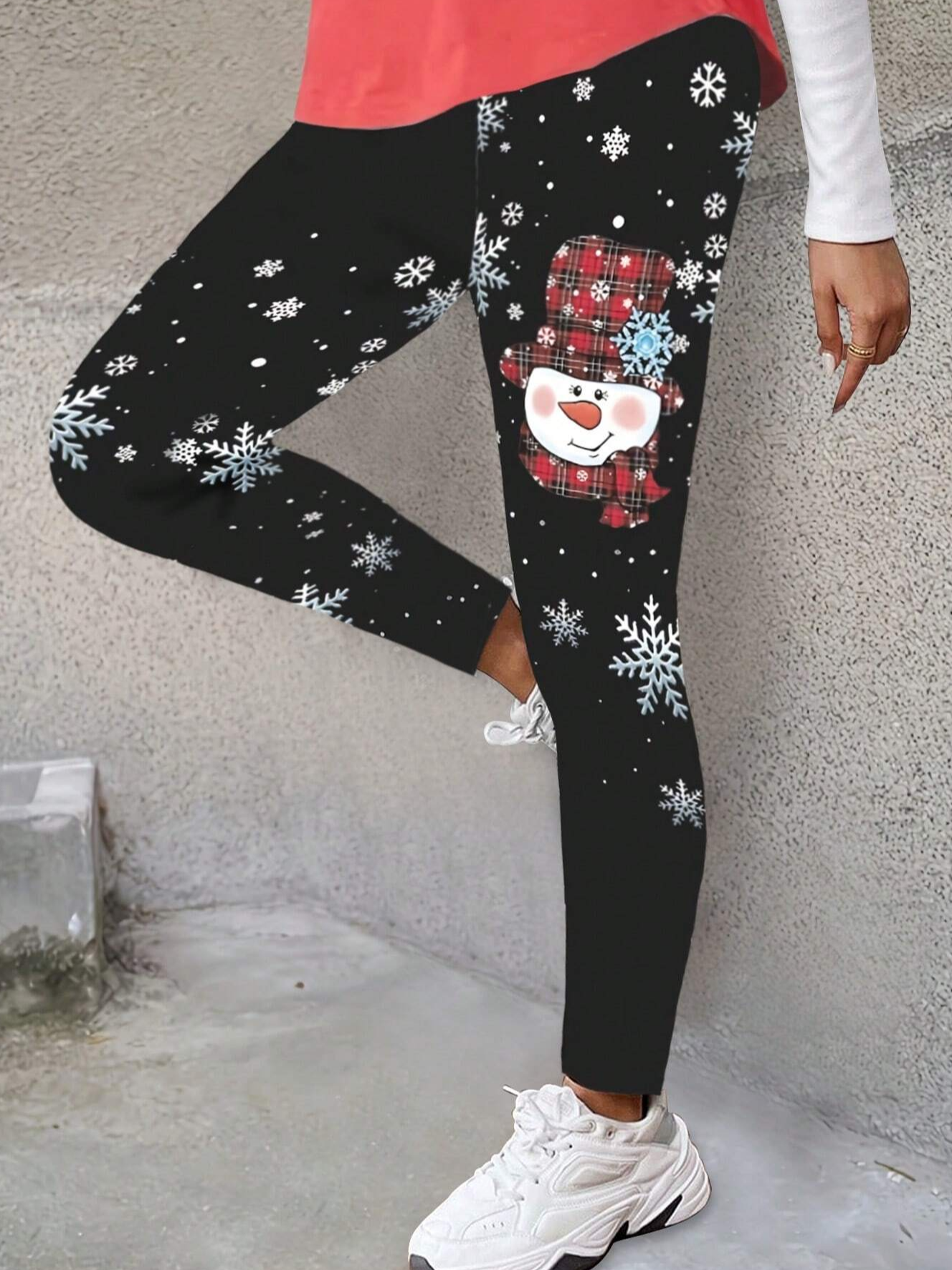 Christmas Snowman Print Leggings