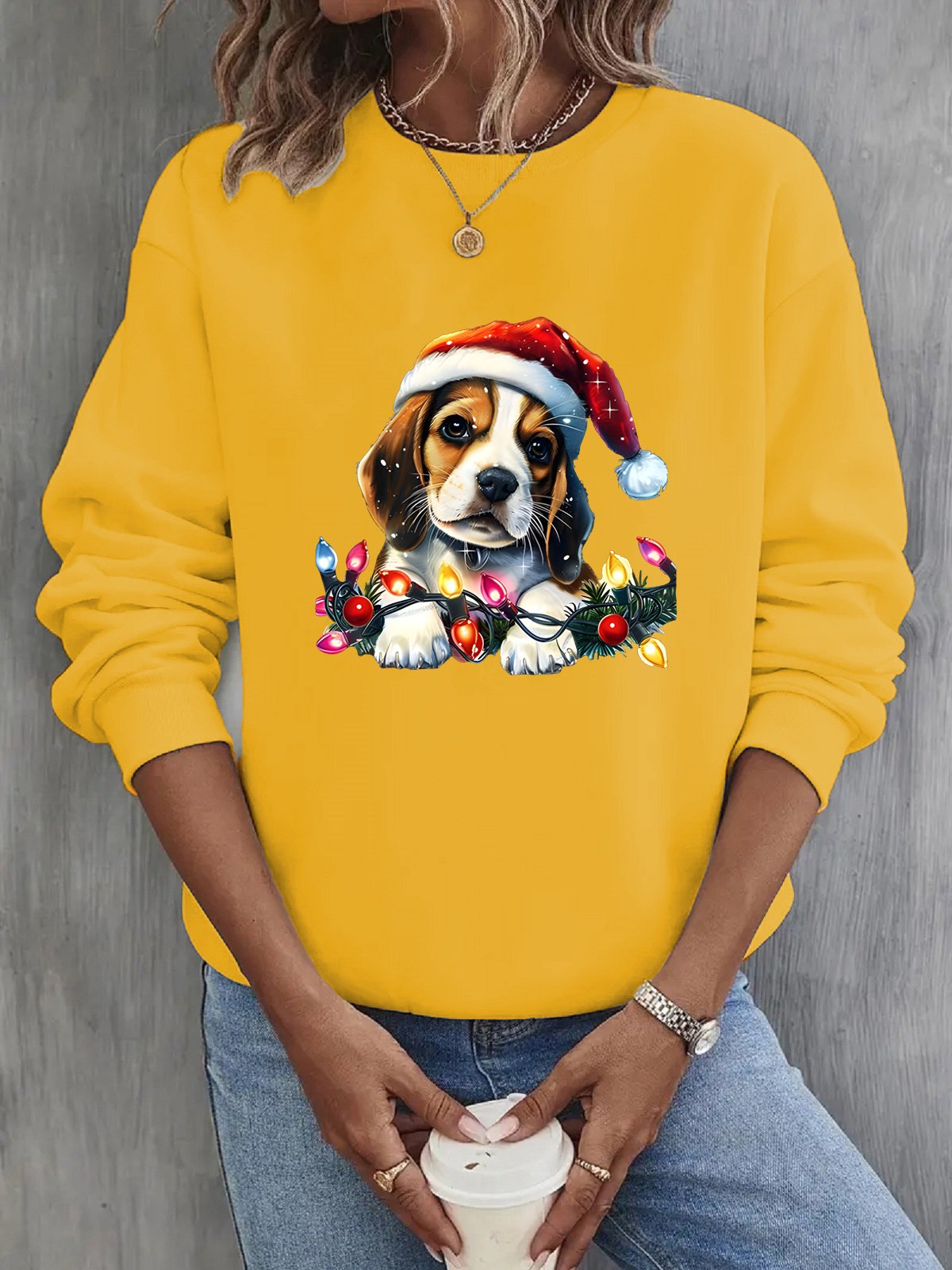 Casual Christmas Crew Neck Sweatshirt