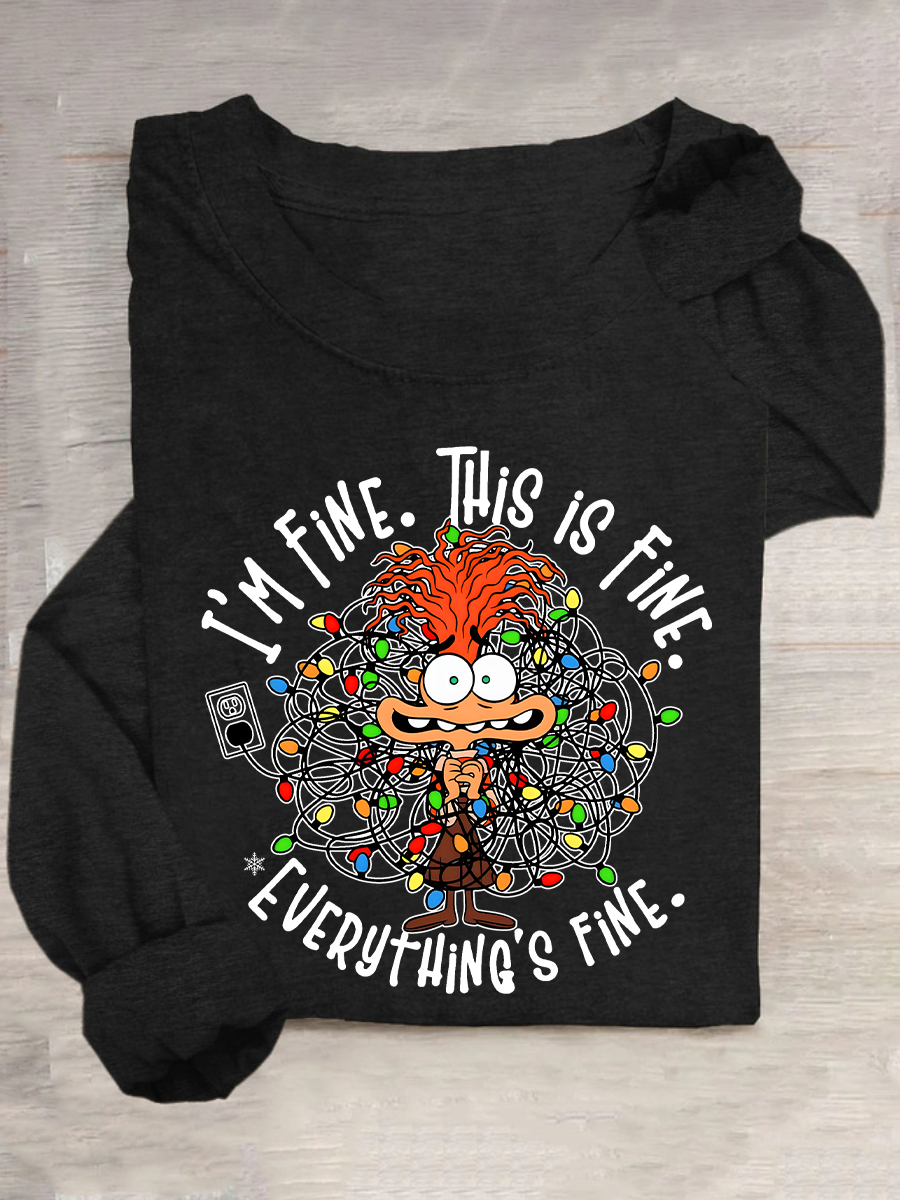 Everything Is Fine Casual Long Sleeve Shirt